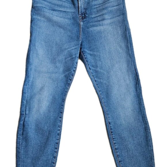 7 For All Mankind Denim - 7 for All Mankind Women's Blue Gwenevere Medium Wash Stretch Denim Jeans 34x27